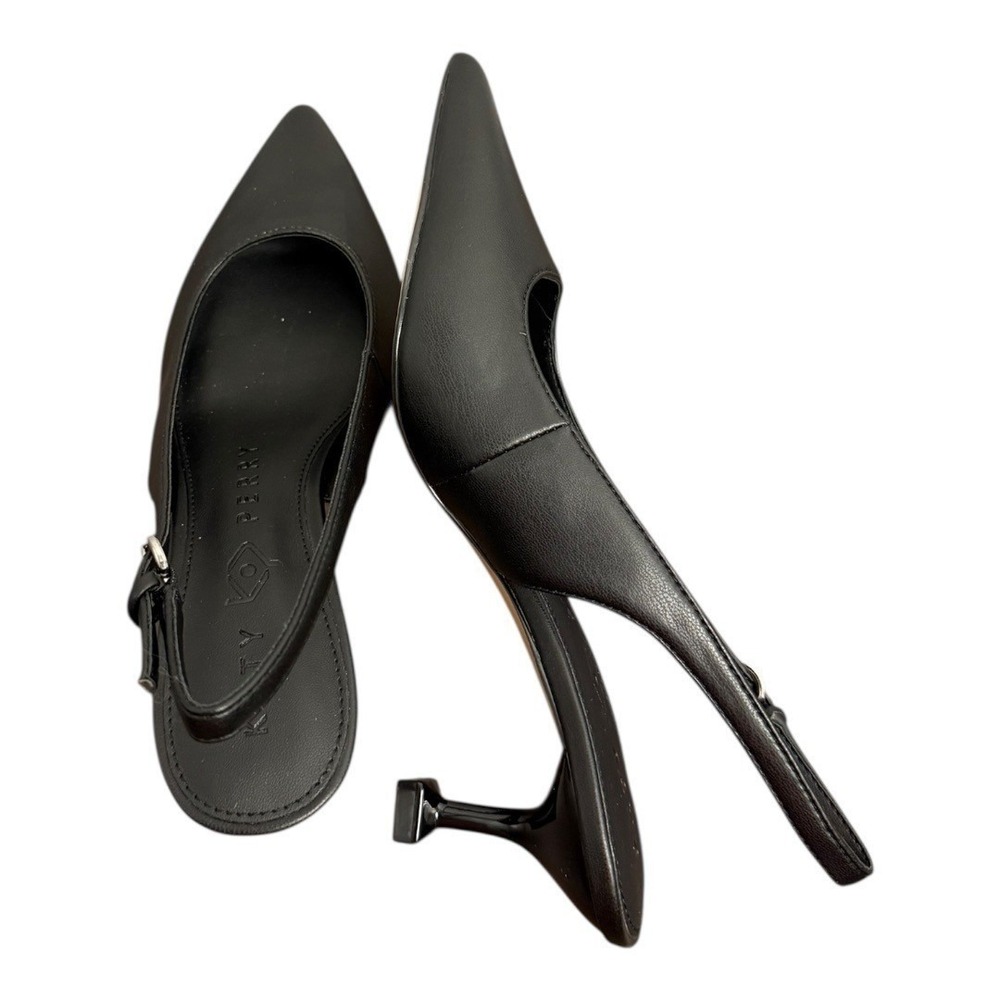 Katy Perry The Oceanview Slingback Heels Softy Nappa Black 7.5 NIB - Picture 7 of 9